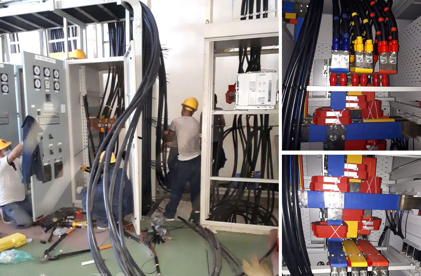 Thi công cáp điện Nhân công đấu nối cáp điện